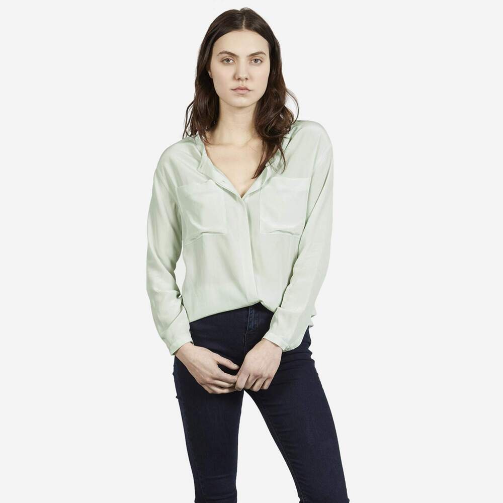Everlane The Silk Pocket Green Base - Size XS